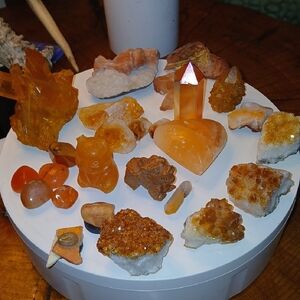 Orange citrine n assorted Crystals
